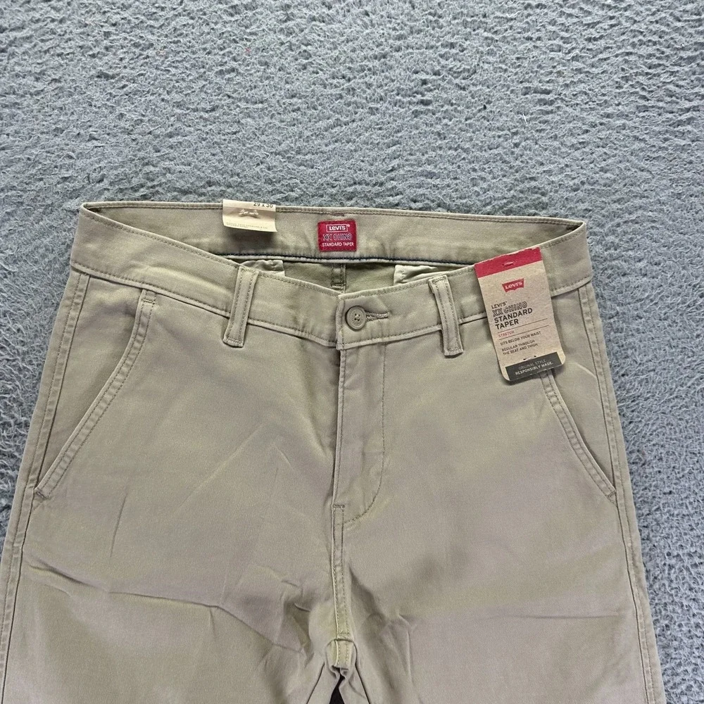 Levi's XX Pant Mens 29x28 Beige Cotton Chino Tapered Leg Business Preppy Stretch